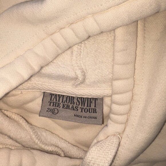 Taylor Swift The Eras Tour Official Merchandise Beige Hoodie Sweatshirt Size 2XL - Picture 8 of 12